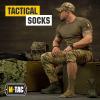 M-Tac Crew Knee High Tactical Socks 2 Pack – Military Lightweight Coolmax Moisture Wicking Army Combat Socks(Crew)