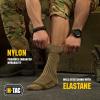 M-Tac Crew Knee High Tactical Socks 2 Pack – Military Lightweight Coolmax Moisture Wicking Army Combat Socks(Crew)