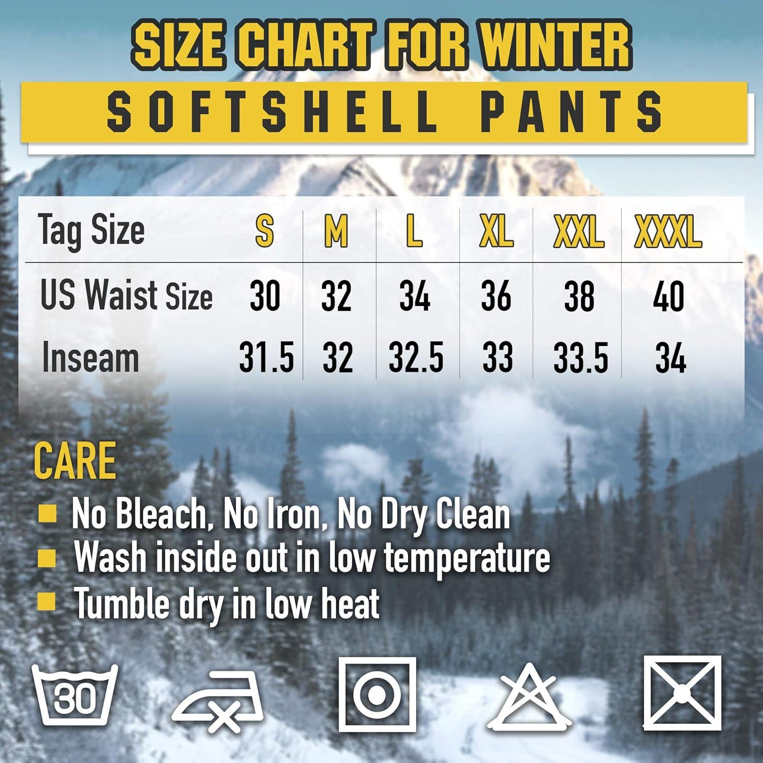 image:imageMTac Mens Winter Tactical Work Pants Thermal Softshell Fleece Lined Cargo Pants for Cold Weather amp Outdoor UseBlack