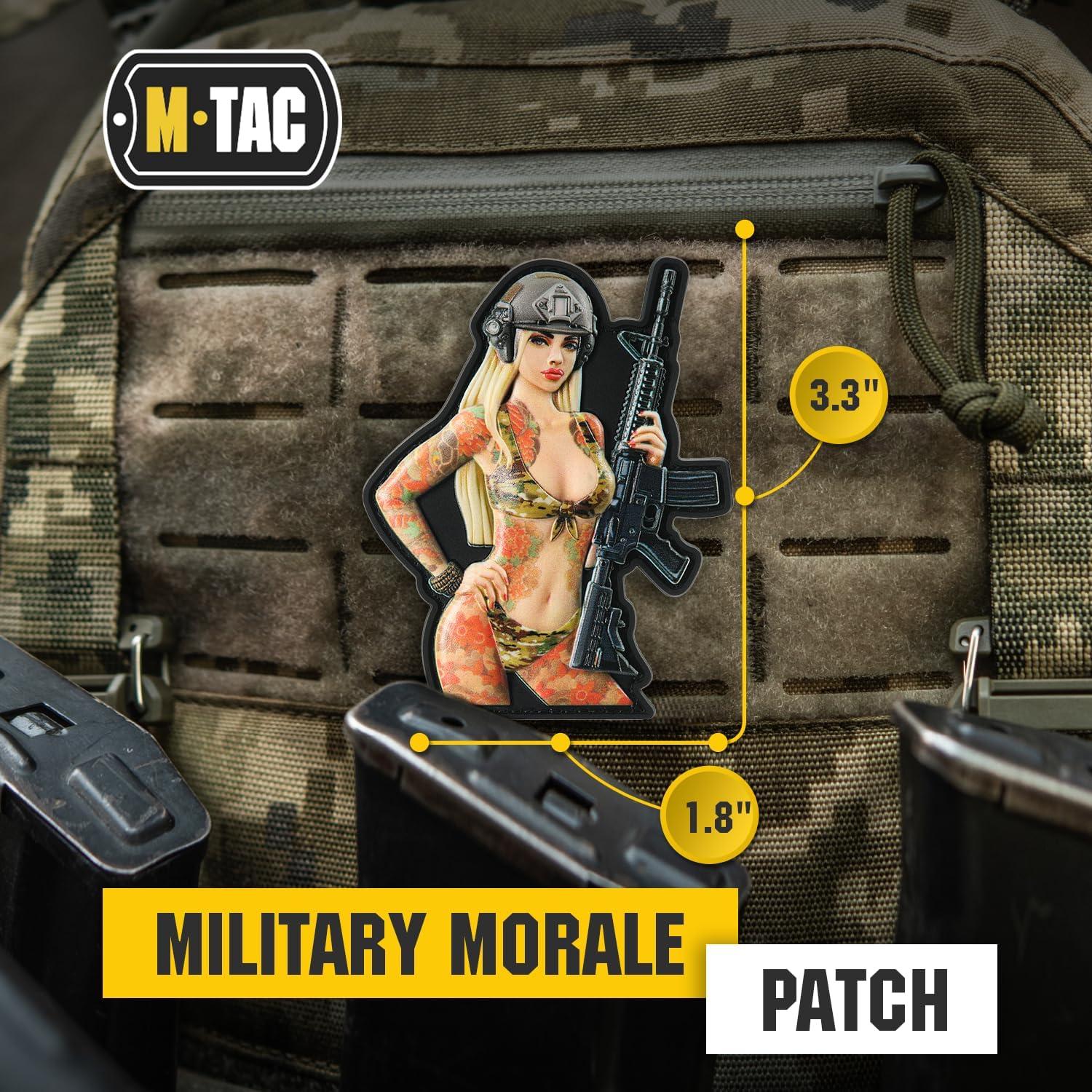 image:imageMTac Morale Patch Tactical Girl PVC Tactical Military Patch with Hook Fastener Backing RealLooking Patches for Vest Backpacks Hats 8 LuckyJapan