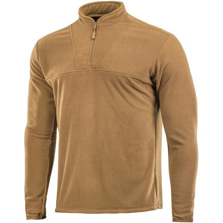 image:imageMTac Mens Fleece Quarter Zip Pullover Tactical Thermal Long Sleeve Sweater with High Mock Neck for Outdoor WorkCoyote Brown