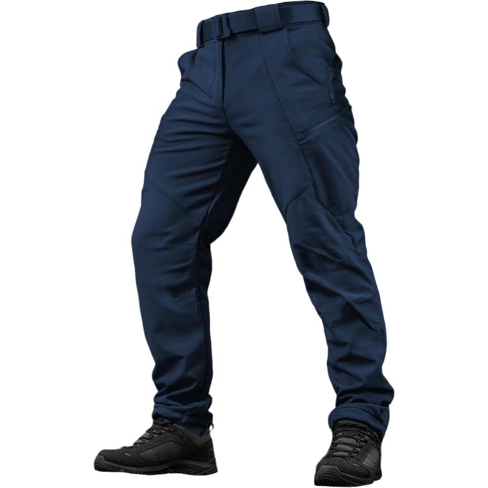 image:imageMTac Mens Winter Tactical Work Pants Thermal Softshell Fleece Lined Cargo Pants for Cold Weather amp Outdoor UseNavy Blue
