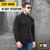 M-Tac Men’s Fleece Quarter Zip Pullover – Tactical Thermal Long Sleeve Sweater with High Mock Neck for Outdoor Work(Black)