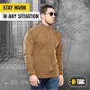 M-Tac Men’s Fleece Quarter Zip Pullover – Tactical Thermal Long Sleeve Sweater with High Mock Neck for Outdoor Work(Coyote Brown)