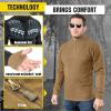 M-Tac Men’s Fleece Quarter Zip Pullover – Tactical Thermal Long Sleeve Sweater with High Mock Neck for Outdoor Work(Coyote Brown)