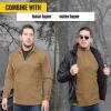 M-Tac Men’s Fleece Quarter Zip Pullover – Tactical Thermal Long Sleeve Sweater with High Mock Neck for Outdoor Work(Coyote Brown)