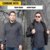 M-Tac Men’s Fleece Quarter Zip Pullover – Tactical Thermal Long Sleeve Sweater with High Mock Neck for Outdoor Work(Dark Grey)