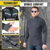 M-Tac Men’s Fleece Quarter Zip Pullover – Tactical Thermal Long Sleeve Sweater with High Mock Neck for Outdoor Work(Dark Grey)