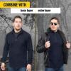 M-Tac Men’s Fleece Quarter Zip Pullover – Tactical Thermal Long Sleeve Sweater with High Mock Neck for Outdoor Work(Dark Navy Blue)
