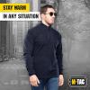 M-Tac Men’s Fleece Quarter Zip Pullover – Tactical Thermal Long Sleeve Sweater with High Mock Neck for Outdoor Work(Dark Navy Blue)