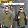 M-Tac Men’s Fleece Quarter Zip Pullover – Tactical Thermal Long Sleeve Sweater with High Mock Neck for Outdoor Work(Ocp)