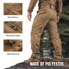 M-Tac Men’s Winter Tactical Work Pants – Thermal Softshell Fleece Lined Cargo Pants for Cold Weather & Outdoor Use(Coyote)