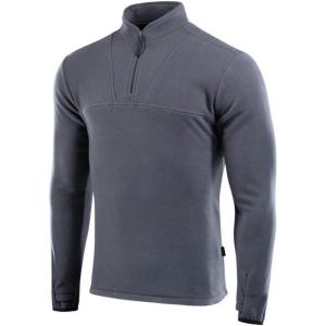 M-Tac Men’s Fleece Quarter Zip Pullover – Tactical Thermal Long Sleeve Sweater with High Mock Neck for Outdoor Work(Dark Grey)