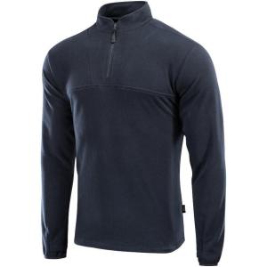 M-Tac Men’s Fleece Quarter Zip Pullover – Tactical Thermal Long Sleeve Sweater with High Mock Neck for Outdoor Work(Dark Navy Blue)