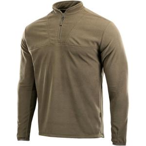 M-Tac Men’s Fleece Quarter Zip Pullover – Tactical Thermal Long Sleeve Sweater with High Mock Neck for Outdoor Work(Olive Dark)