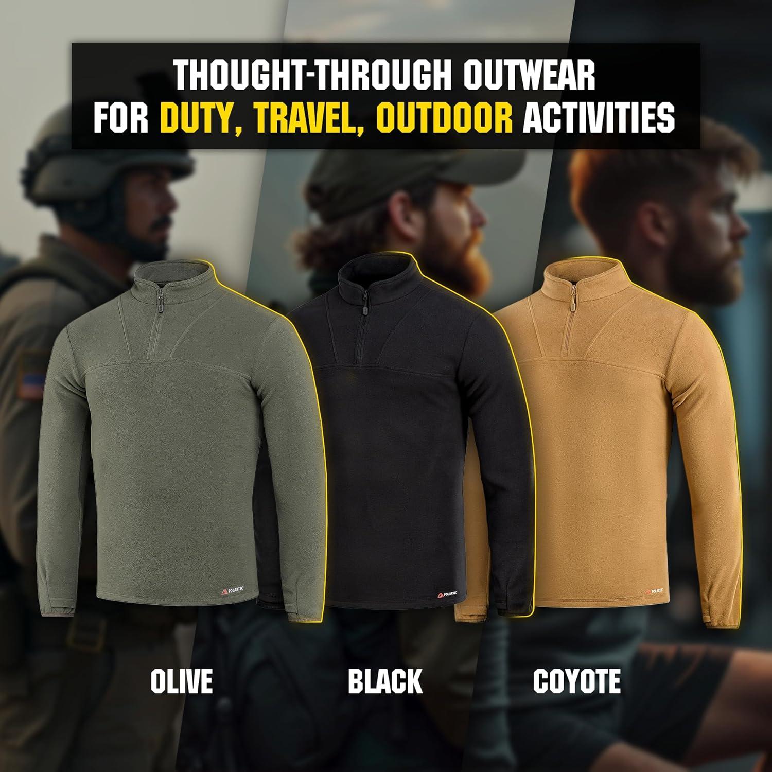 image:imageMTac Mens Tactical Fleece Pullover Polartec Micro Series 14 Zip Underwear SweaterCoyote