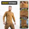 M-Tac Men’s Tactical Fleece Pullover – Polartec Micro Series 1/4 Zip Underwear Sweater(Coyote)