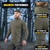 M-Tac Men’s Tactical Fleece Pullover – Polartec Micro Series 1/4 Zip Underwear Sweater(Olive)