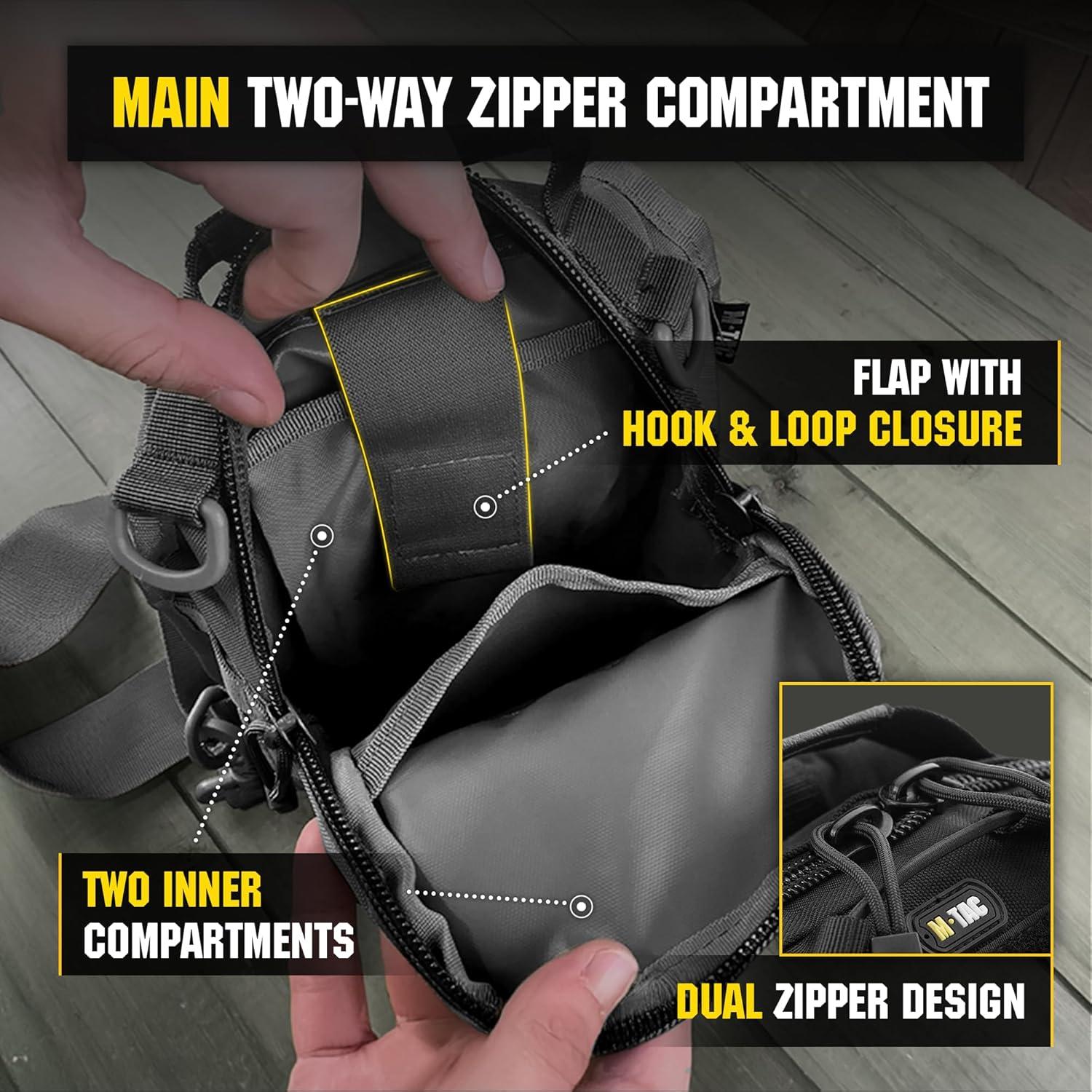 image:imageMTac CCW Sling Bag for Men amp Women EDC Shoulder Bag Tactical Crossbody Concealed Carry Bag Mens Chest PackCarabiner Black