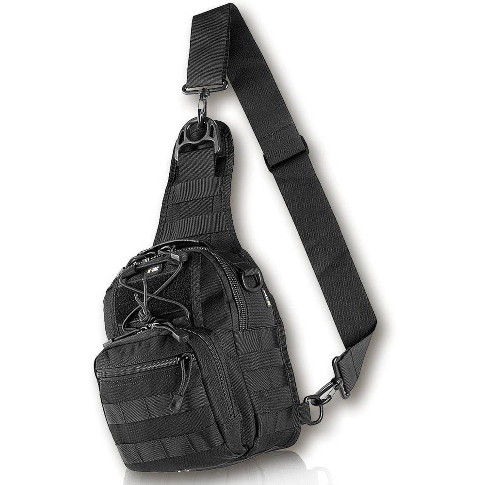 image:imageMTac CCW Sling Bag for Men amp Women EDC Shoulder Bag Tactical Crossbody Concealed Carry Bag Mens Chest PackCarabiner Black