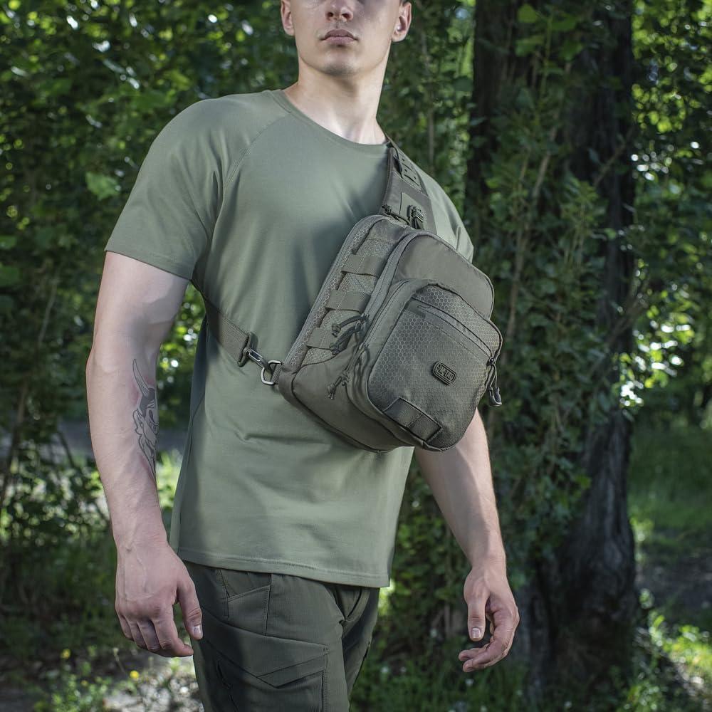 image:imageMTac Elite Cross Bag Slim Tactical Crossbody Sling Backpack for Man with CCW Concealed Carry Coyote SlimCoyote