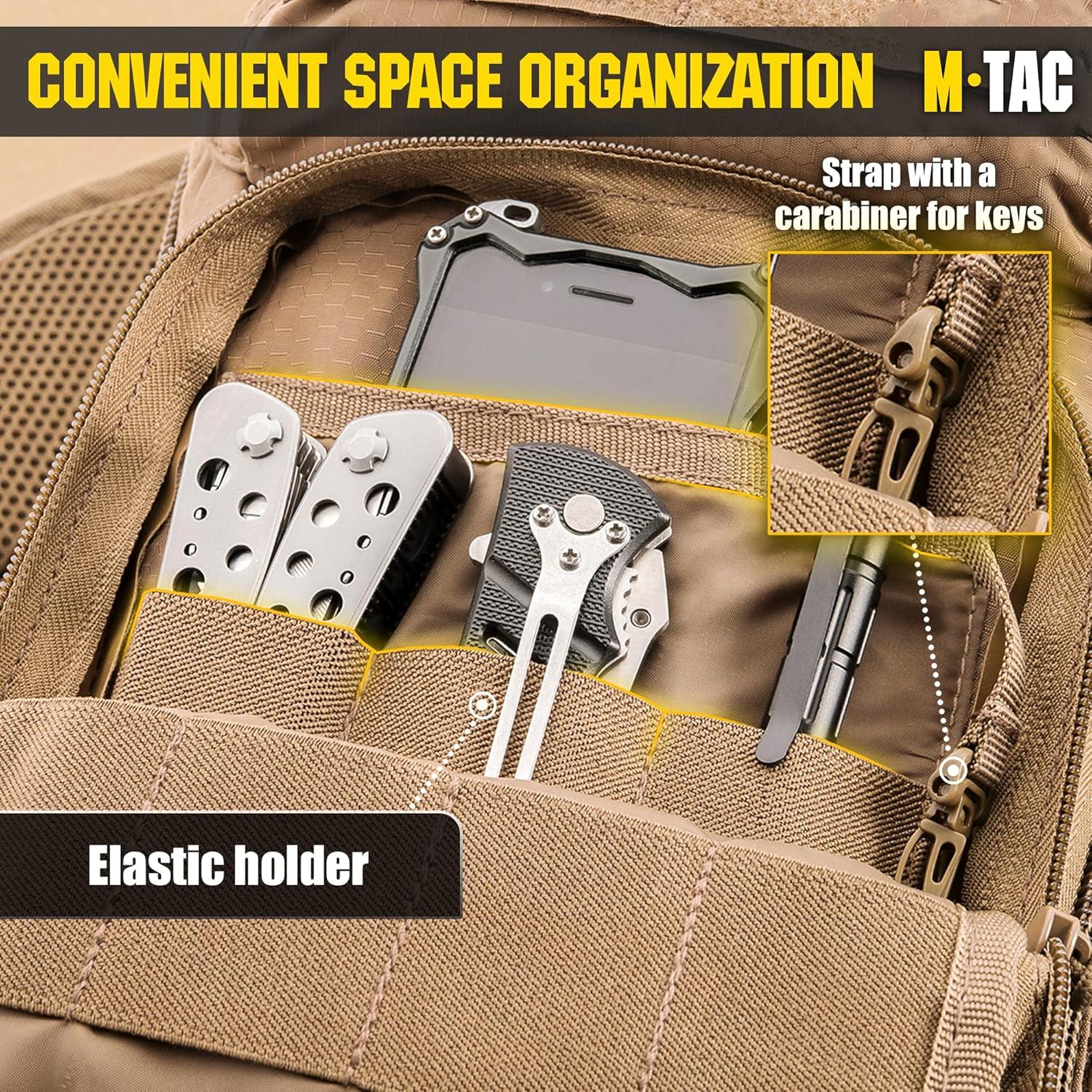image:imageMTac Tactical Sling Bag Concealed Carry Bag for Men Hexagon One Shoulder Sling Backpack for CCW Crossbody Sling PackCoyote