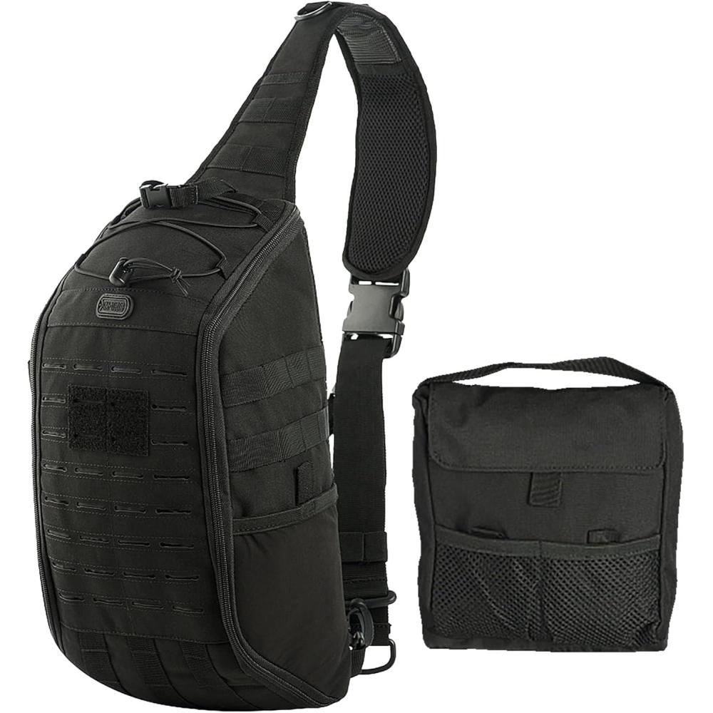image:imageMTac 10L Tactical Sling Backpack Crossbody Medical Sling EMS Bag EDC with Loop Panel for Concealed Carry Travel Fishing Hiking backpack Black