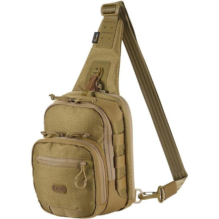 image:imageMTac Elite Cross Bag Slim Tactical Crossbody Sling Backpack for Man with CCW Concealed Carry Coyote SlimCoyote