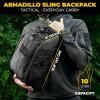 M-Tac 10L Tactical Sling Backpack – Crossbody Medical Sling EMS Bag EDC with Loop Panel for Concealed Carry – Travel, Fishing, Hiking backpack (Black)