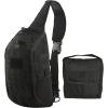 M-Tac 10L Tactical Sling Backpack – Crossbody Medical Sling EMS Bag EDC with Loop Panel for Concealed Carry – Travel, Fishing, Hiking backpack (Black)