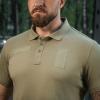 M-Tac Mens Polo Shirt Tactical Short Sleeve Military Golf Dri Fit Polo T Shirts for Men(Tan)