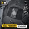 M-Tac Ace of Spades Embroidered Patch Death Card – Tactical Morale Patch for Military Gear – Army Combat Hook and Loop Patches (Black)(Black)