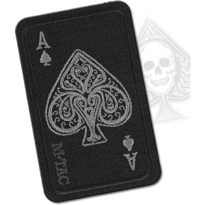 M-Tac Ace of Spades Embroidered Patch Death Card – Tactical Morale Patch for Military Gear – Army Combat Hook and Loop Patches (Black)(Black)