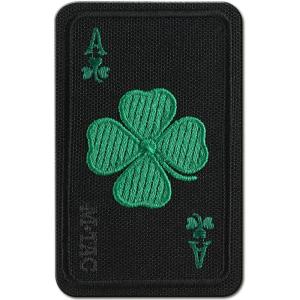 M-Tac Ace of Spades Embroidered Patch Death Card – Tactical Morale Patch for Military Gear – Army Combat Hook and Loop Patches (Black)(Clover)