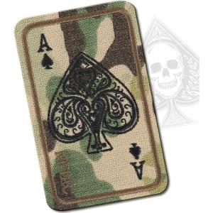 M-Tac Ace of Spades Embroidered Patch Death Card – Tactical Morale Patch for Military Gear – Army Combat Hook and Loop Patches (Black)(Multicam)