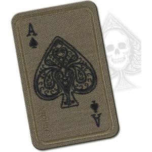 M-Tac Ace of Spades Embroidered Patch Death Card – Tactical Morale Patch for Military Gear – Army Combat Hook and Loop Patches (Black)(Ranger Green)