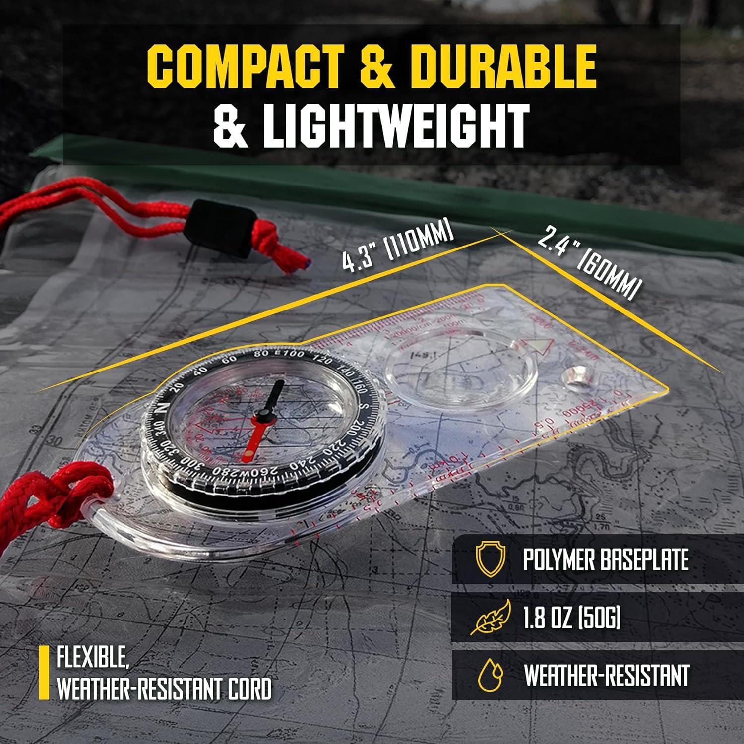 image:imageMTac Liquid Filled Baseplate Compass GlowinDark OrienteeringMapReading Compass for Hiking Survival Camping Hunting NavigationOne