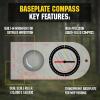 M‑Tac Liquid Filled Baseplate Compass – Glow‑in‑Dark Orienteering/Map‑Reading Compass for Hiking, Survival, Camping, Hunting, Navigation(One)