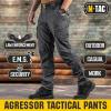 M-Tac Aggressor Gen II Flex Tactical Pants for Men, Ripstop Stretch Cargo Pants with Reinforced Knees and Multiple Pockets(Dark Grey)