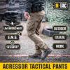 M-Tac Aggressor Gen II Flex Tactical Pants for Men, Ripstop Stretch Cargo Pants with Reinforced Knees and Multiple Pockets(Olive Dark)